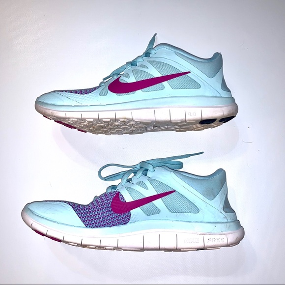 teal and purple nike shoes